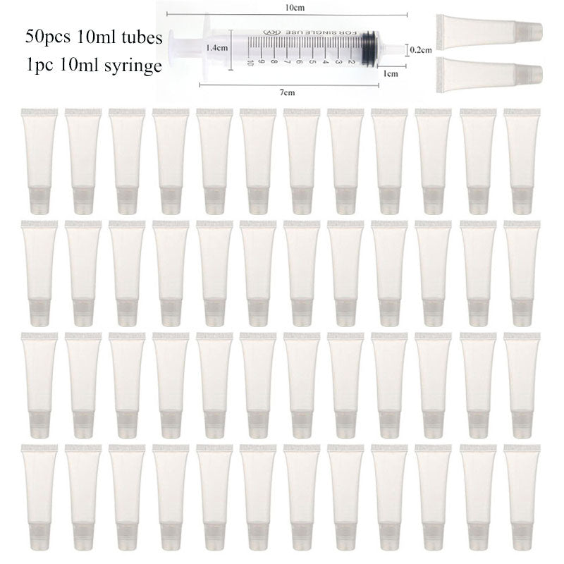 Empty Lip Gloss Tubes with Syringe Clear Soft Lip Gloss Container Refillable Lipgloss Tubes for DIY Cosmetic Makeup