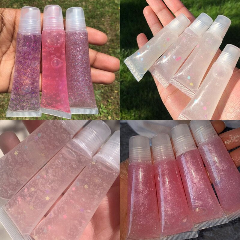 Empty Lip Gloss Tubes with Syringe Clear Soft Lip Gloss Container Refillable Lipgloss Tubes for DIY Cosmetic Makeup