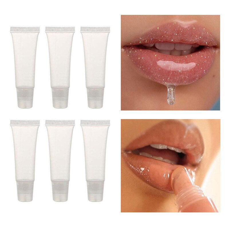 Empty Lip Gloss Tubes with Syringe Clear Soft Lip Gloss Container Refillable Lipgloss Tubes for DIY Cosmetic Makeup